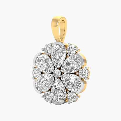 Diamond Flower Cluster Pendant