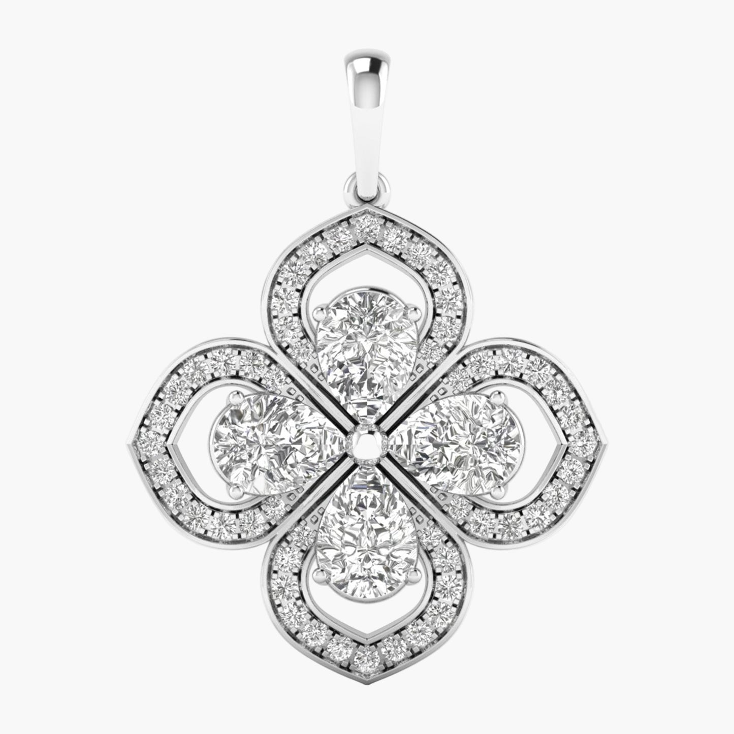 Clover Quatrefoil Diamond Pendant