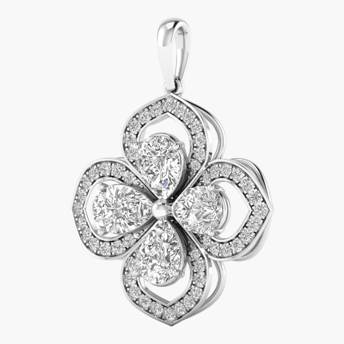 Clover Quatrefoil Diamond Pendant