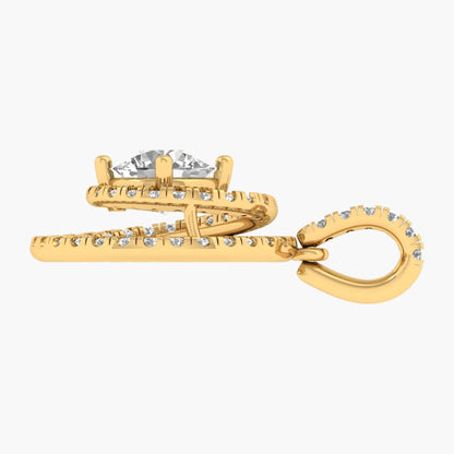 Double Circle Halo Diamond Pendant