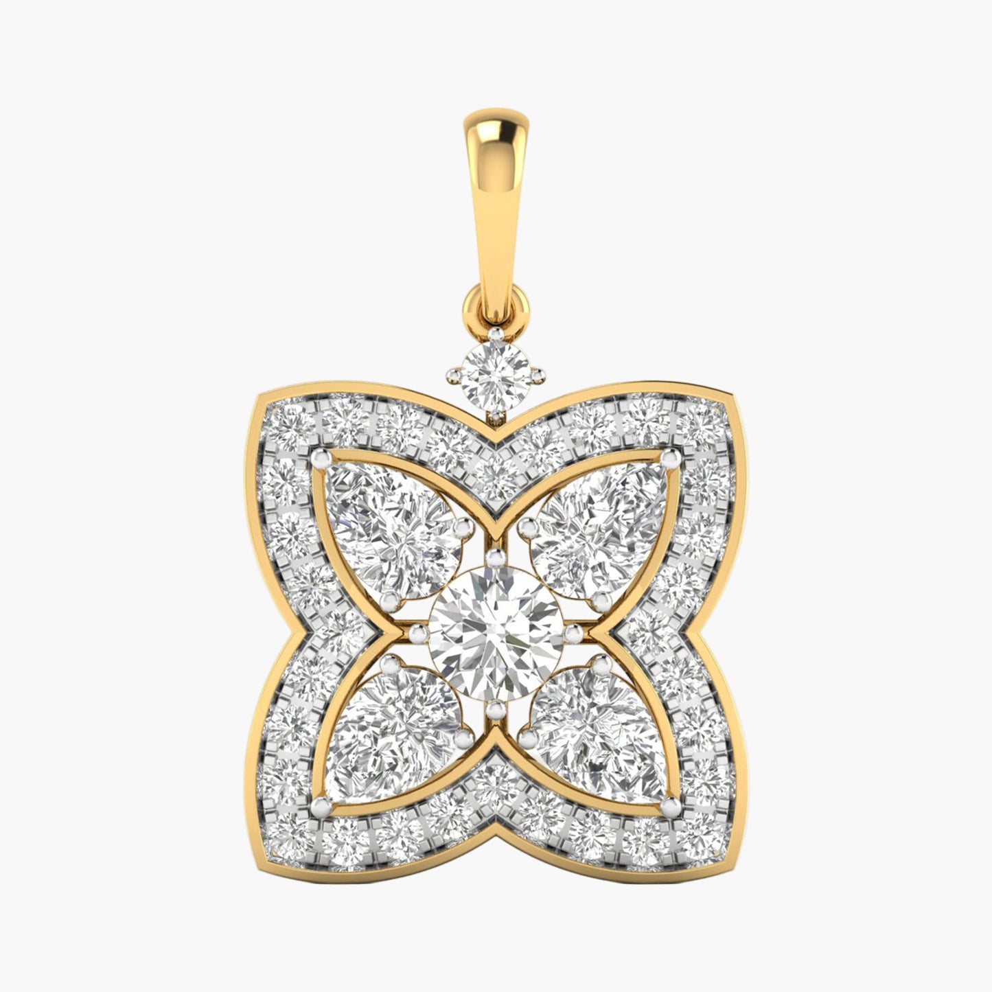 Quatrefoil Blossom Diamond Pendant