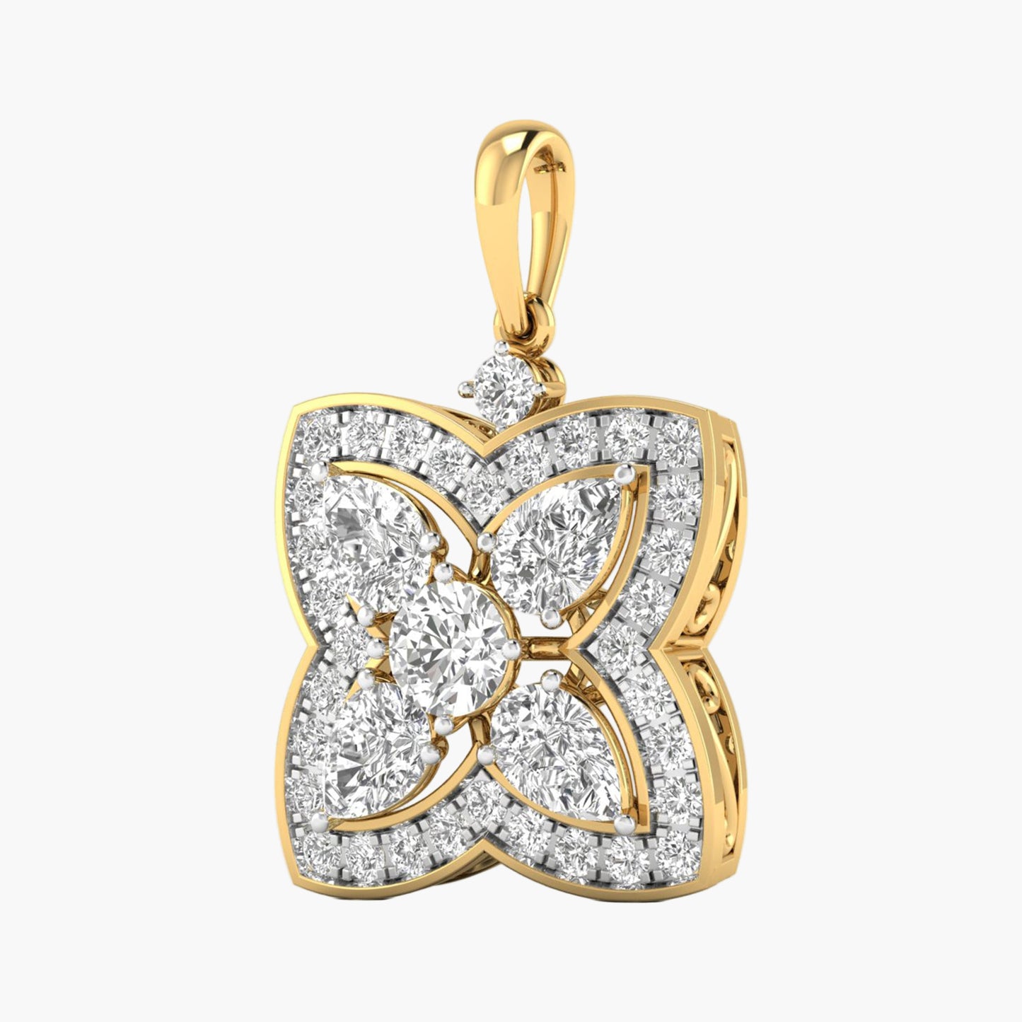 Quatrefoil Blossom Diamond Pendant