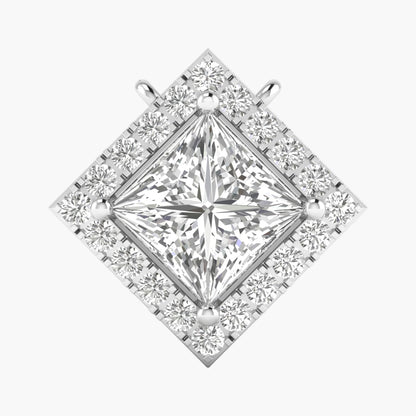 Princess Halo Diamond Pendant