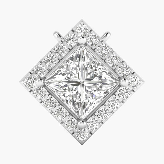 Princess Halo Diamond Pendant