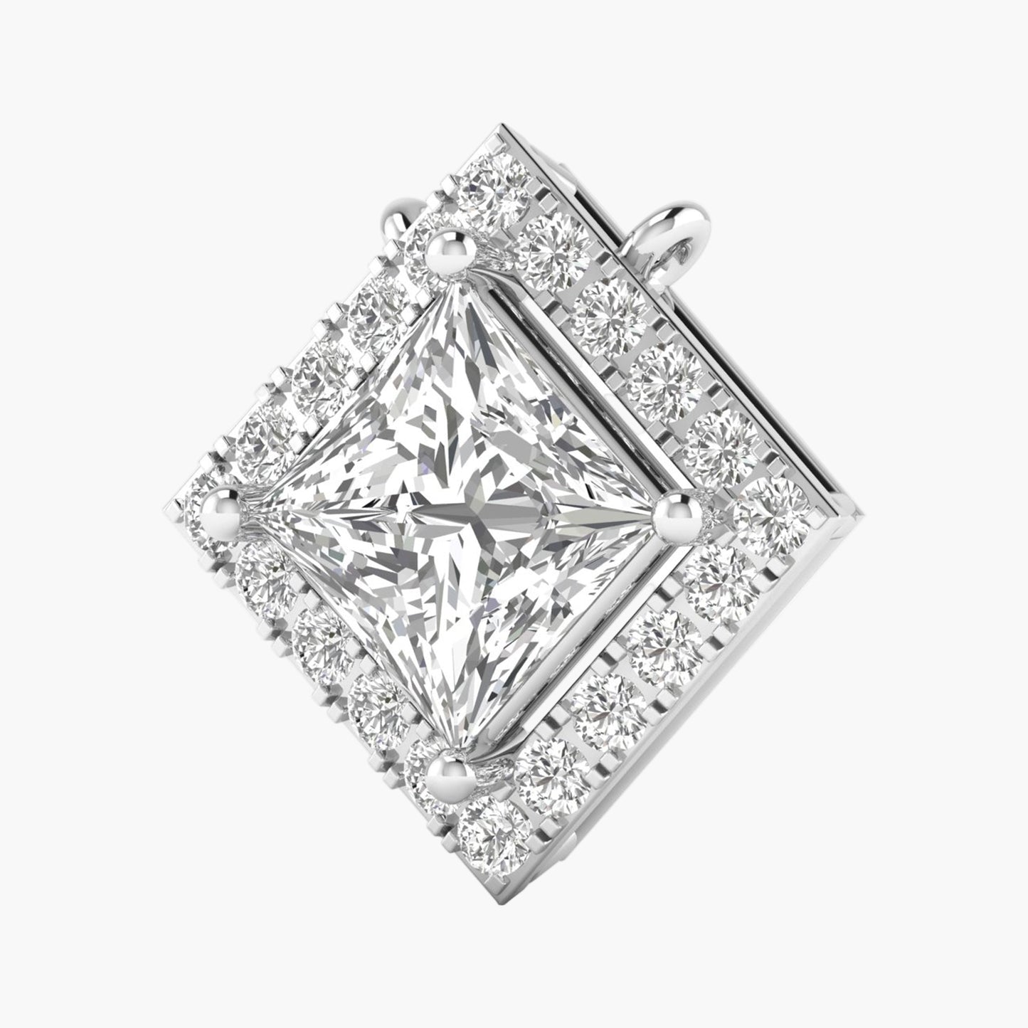 Princess Halo Diamond Pendant