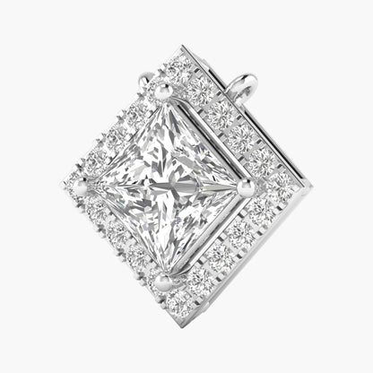 Princess Halo Diamond Pendant