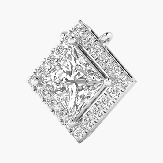Princess Halo Diamond Pendant
