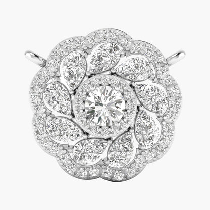 Blooming Petal Halo Diamond Pendant
