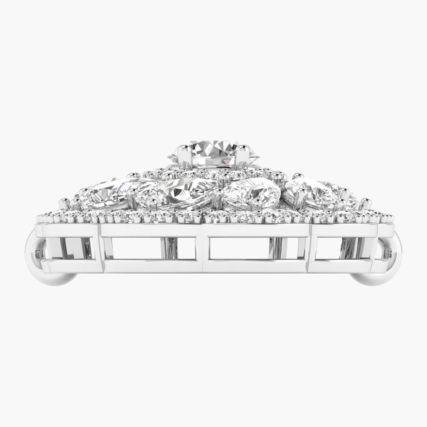 Blooming Petal Halo Diamond Pendant