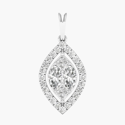 Marquise Cluster Halo Diamond Pendant