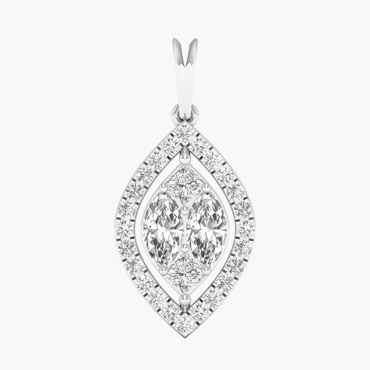 Marquise Cluster Halo Diamond Pendant