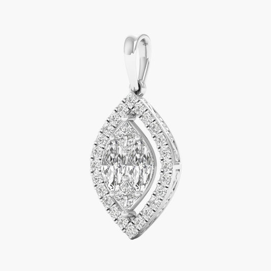 Marquise Cluster Halo Diamond Pendant
