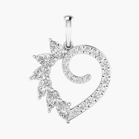 Leafy Heart Diamond Pendant