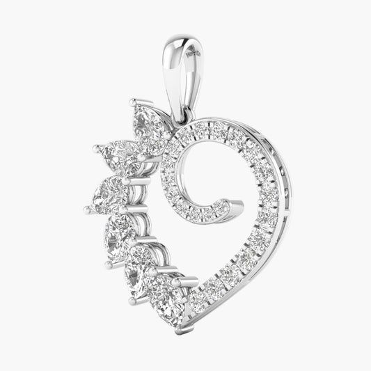 Leafy Heart Diamond Pendant