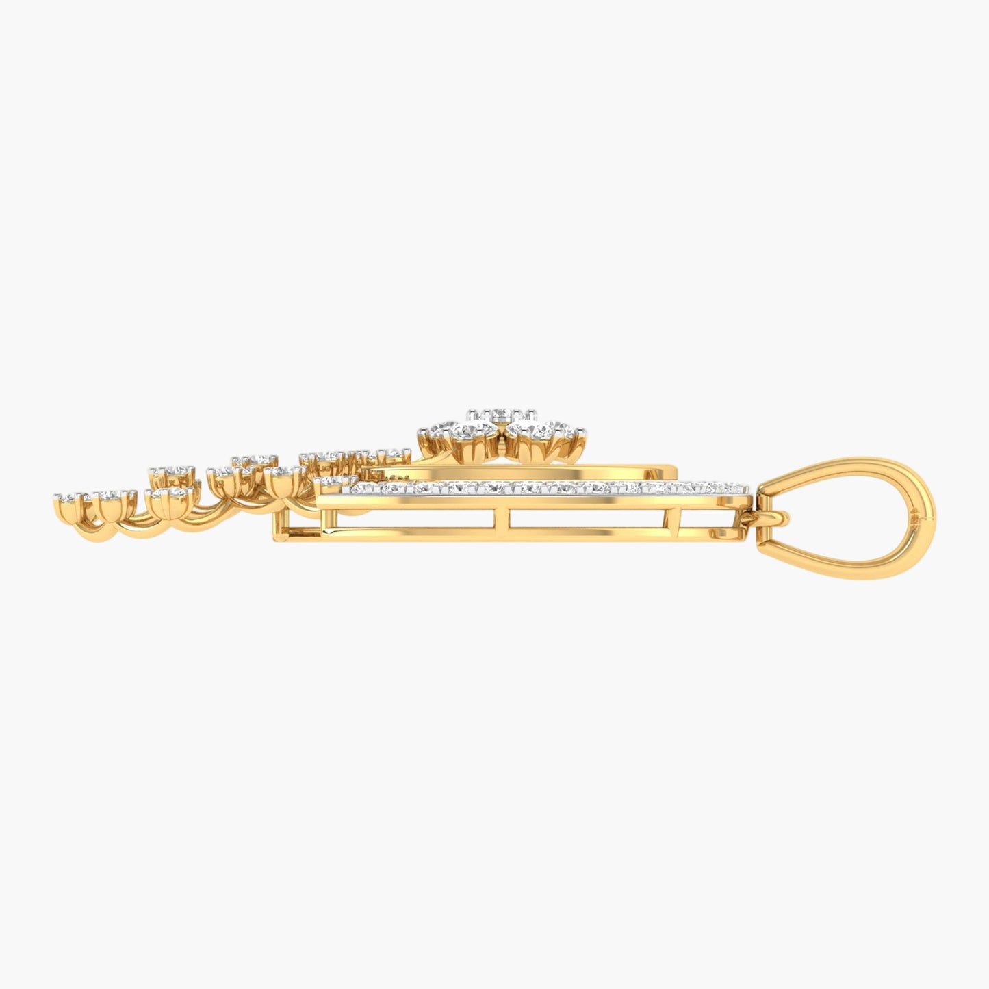 Blooming Lattice Circle Diamond Pendant