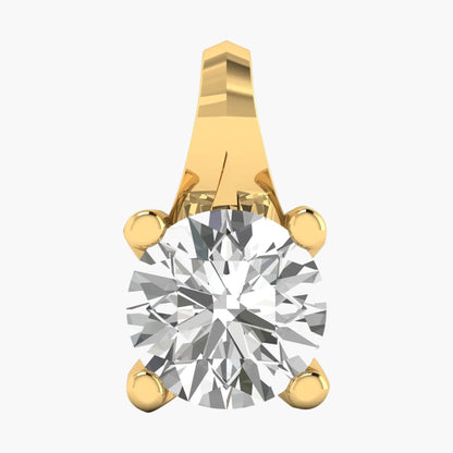 Gold ring with a large diamond on a white background