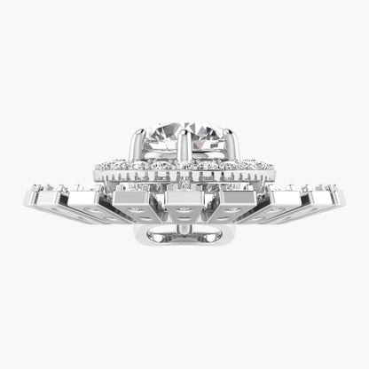 Celestial Sunburst Drop Diamond Pendant