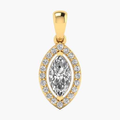 Marquise Halo Elegance Diamond Pendant