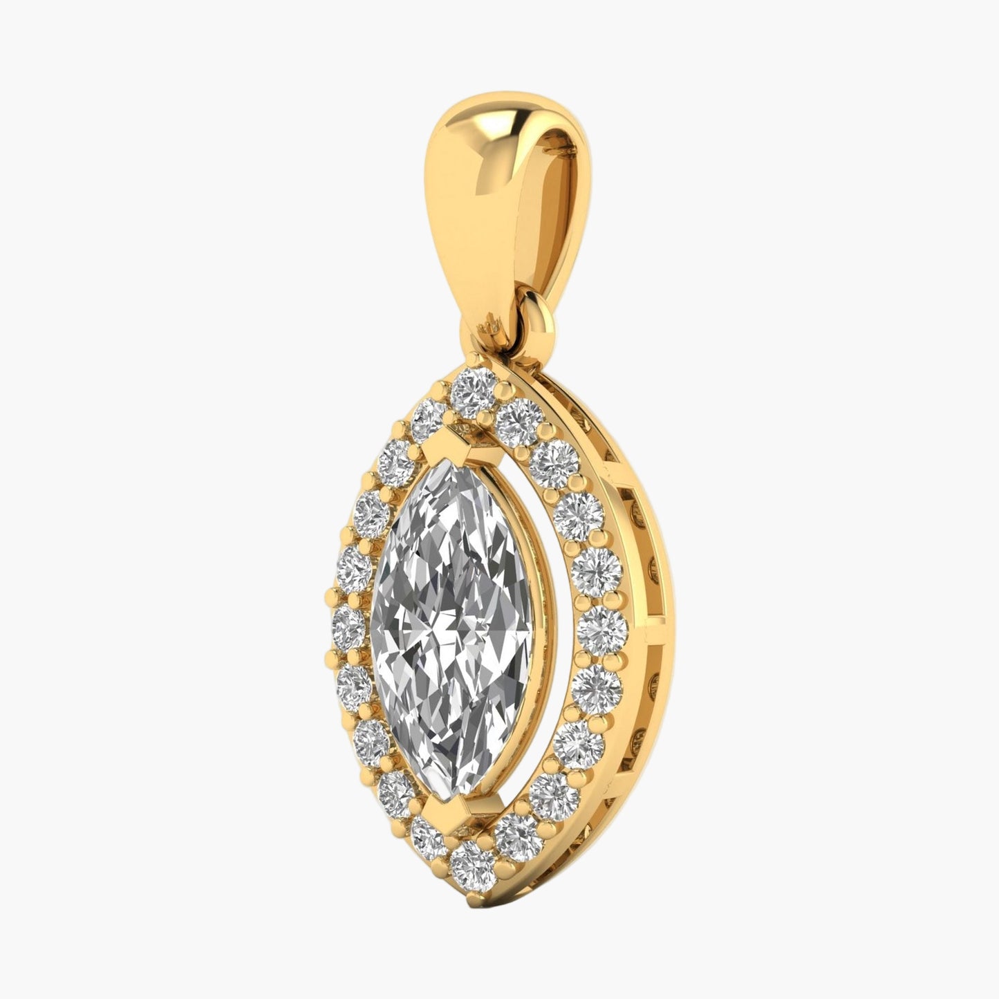 Marquise Halo Elegance Diamond Pendant
