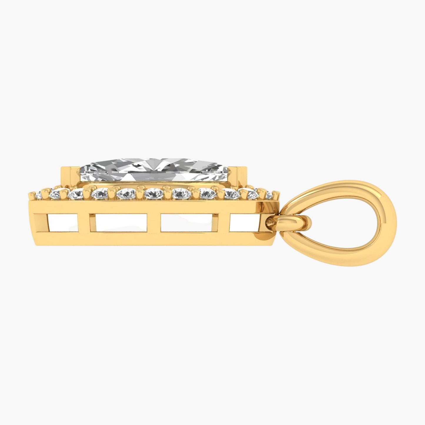Marquise Halo Elegance Diamond Pendant