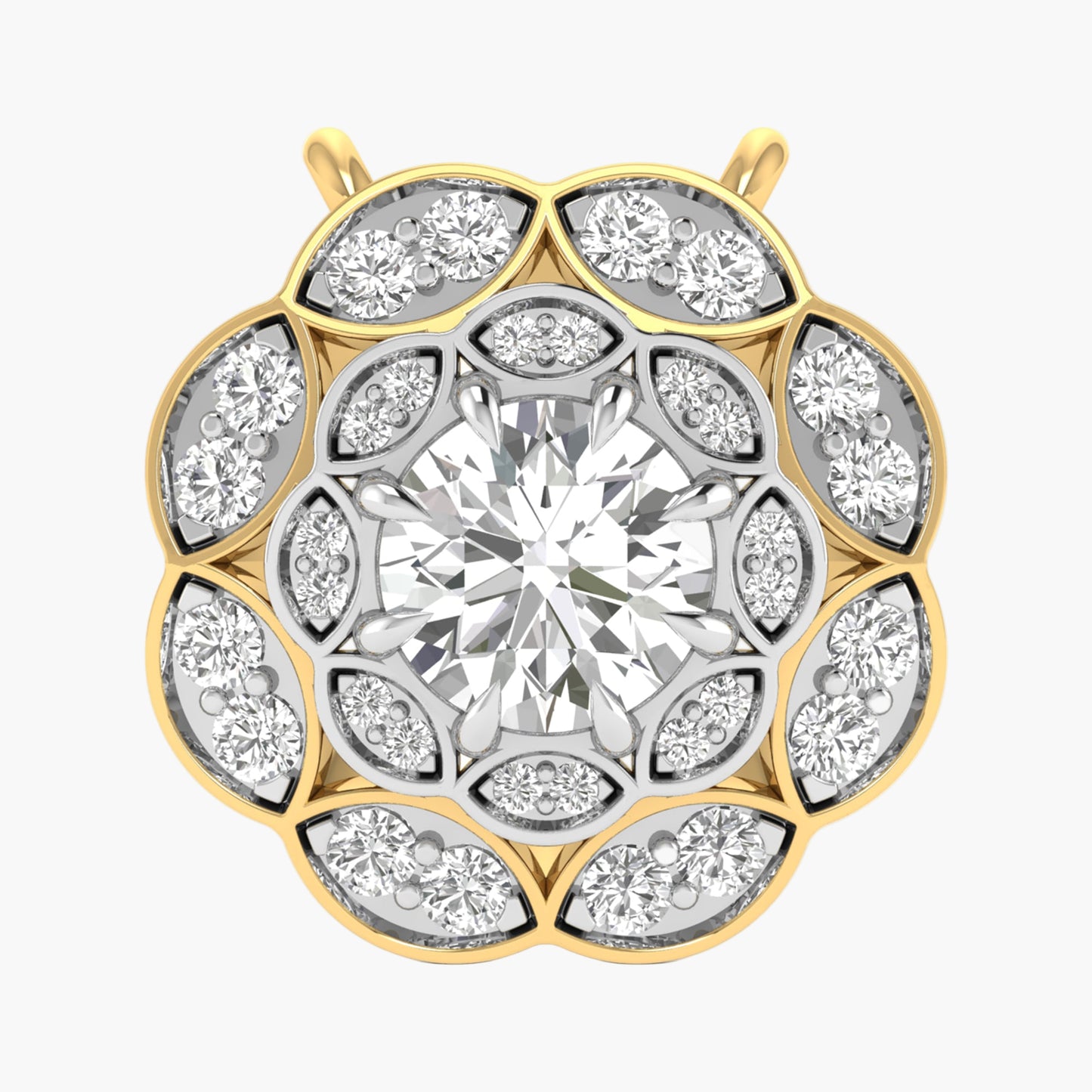 Regal Marquise Halo Diamond Pendant