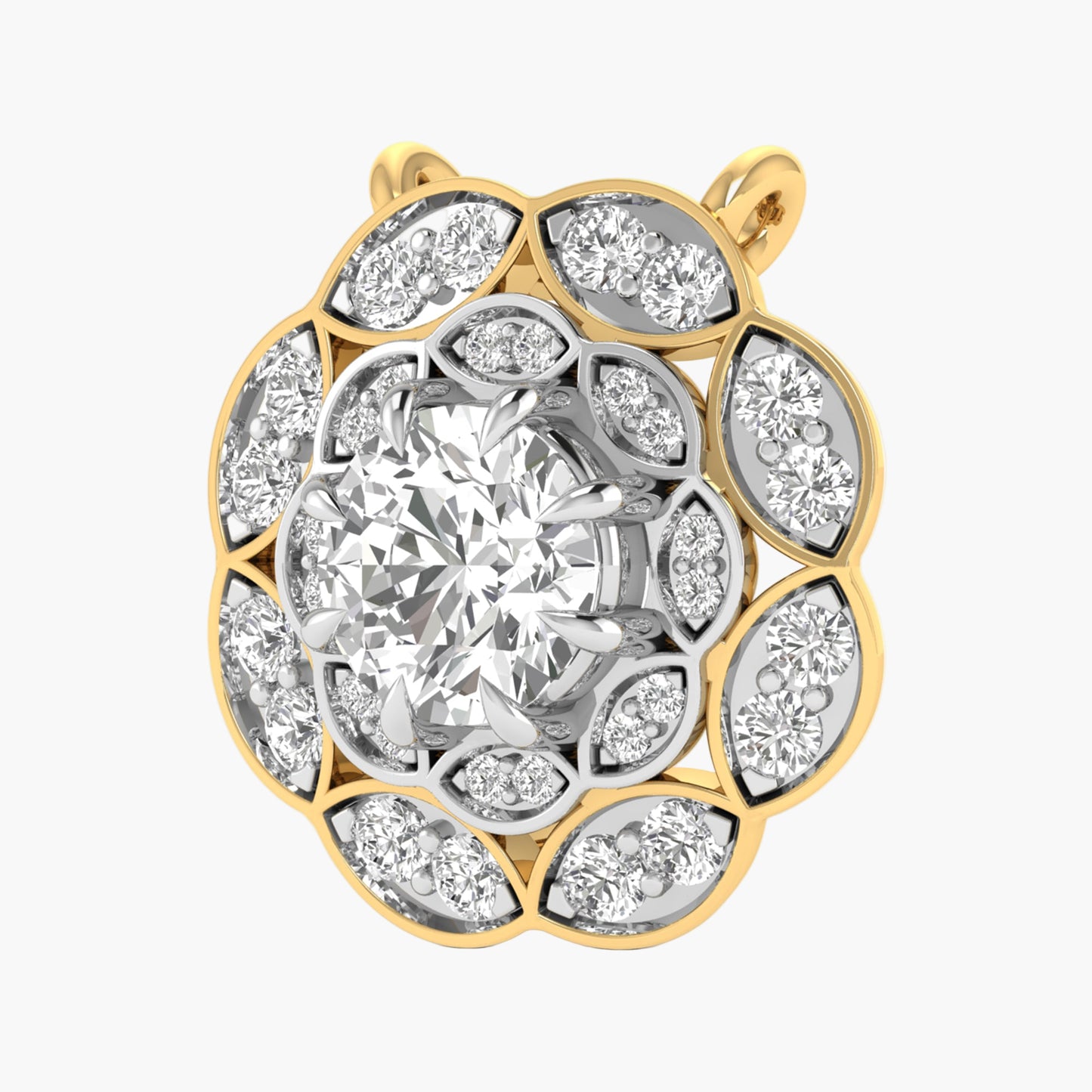 Regal Marquise Halo Diamond Pendant