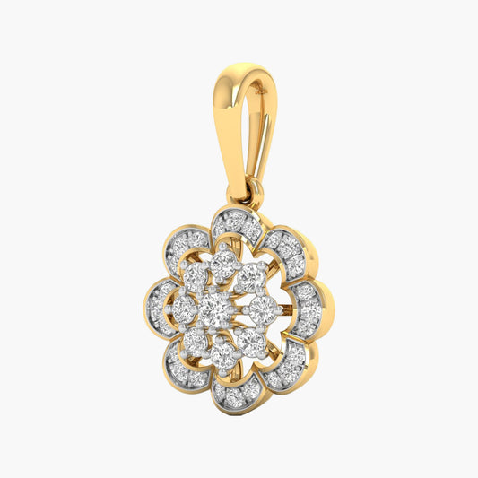 Scalloped Blossom Cluster Diamond Pendant