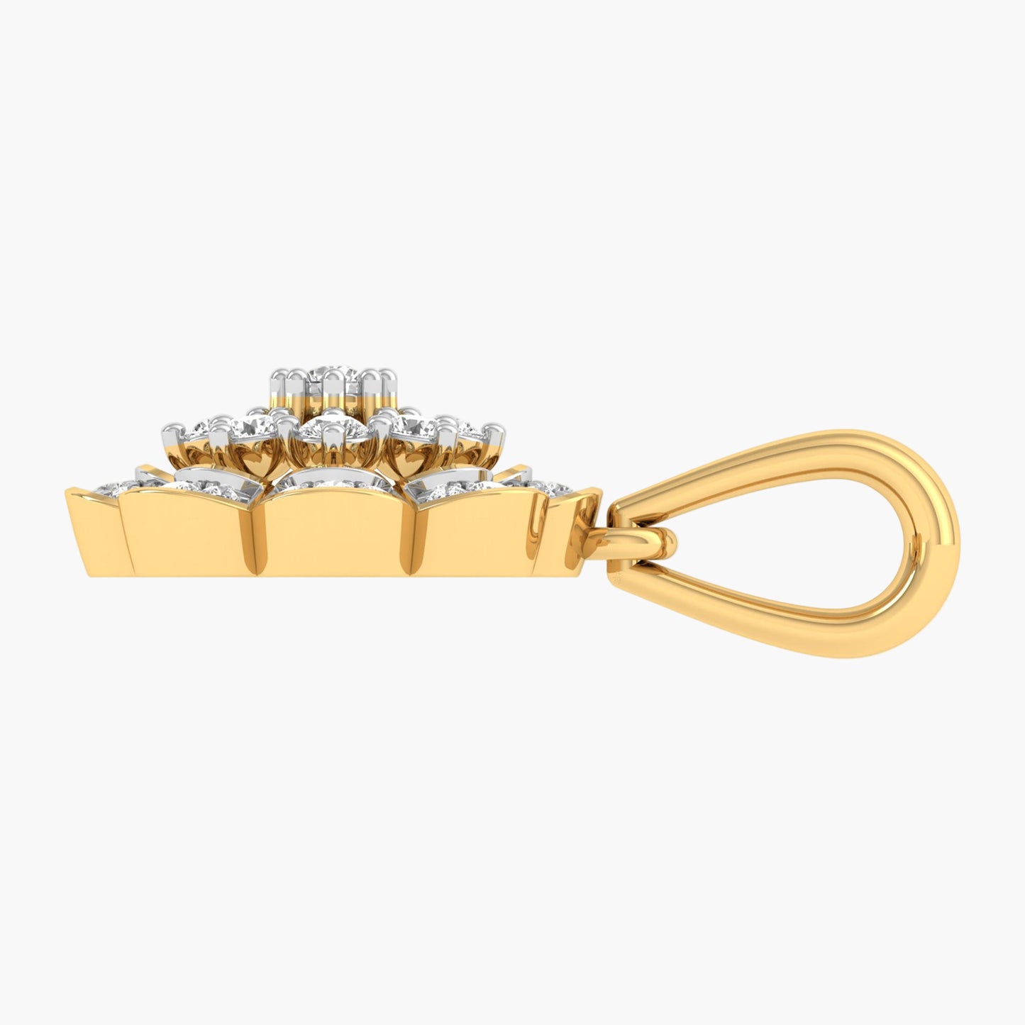 Scalloped Blossom Cluster Diamond Pendant