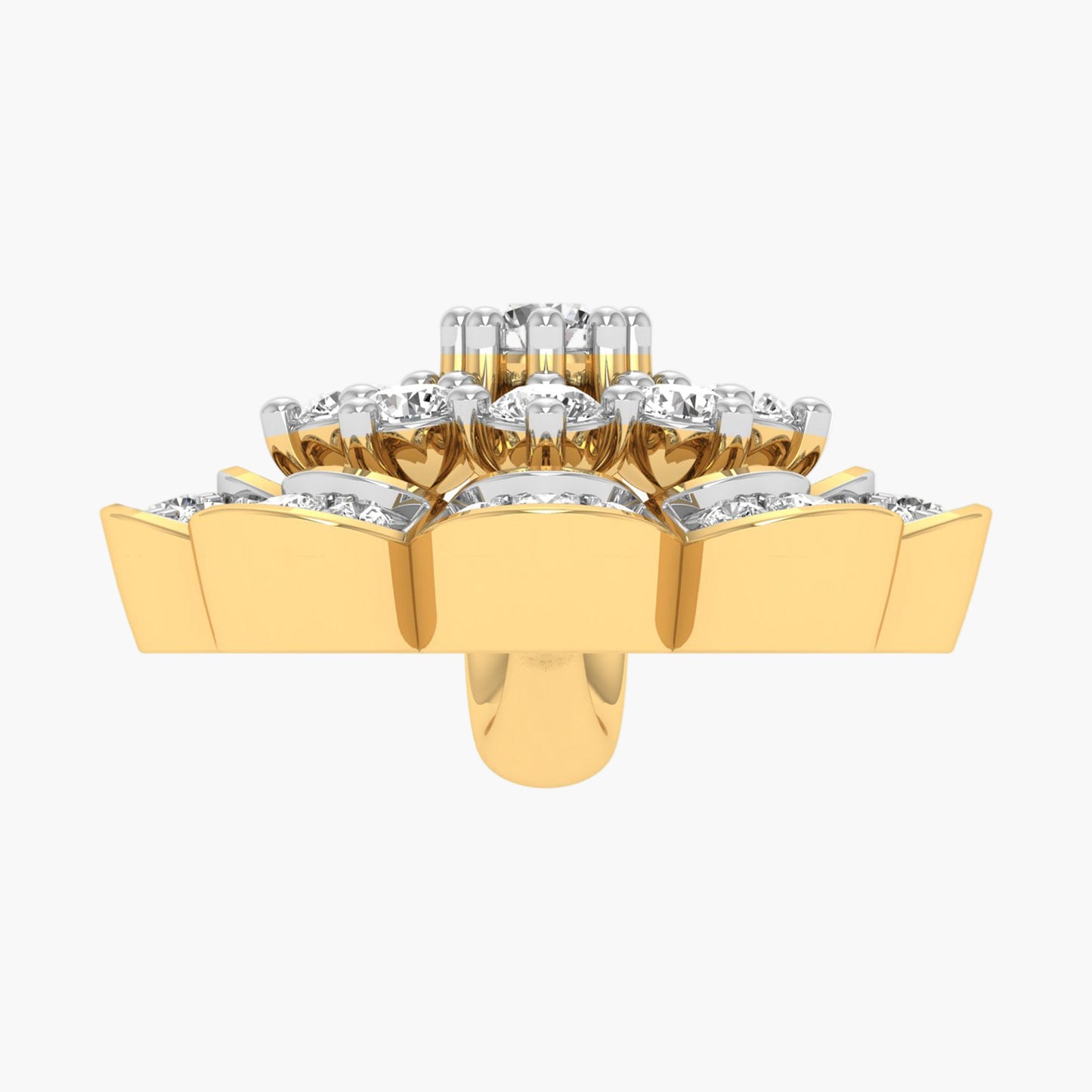 Scalloped Blossom Cluster Diamond Pendant