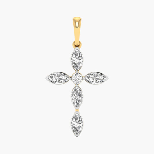 Marquise Faith Cross Diamond Pendant