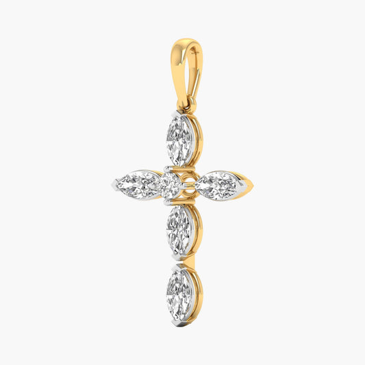 Marquise Faith Cross Diamond Pendant
