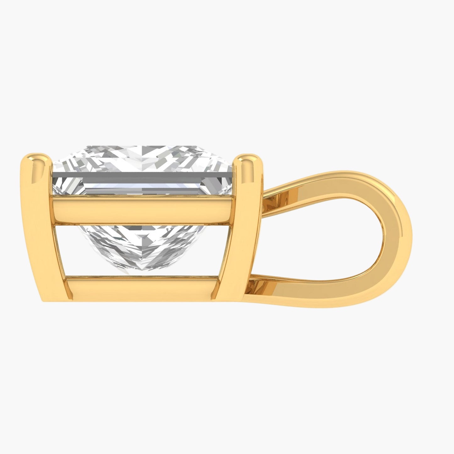 Classic Princess Cut Diamond Solitaire Pendant