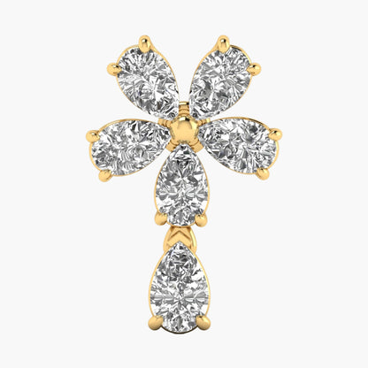 Divine Petal Cross Diamond Pendant