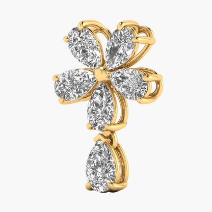 Divine Petal Cross Diamond Pendant