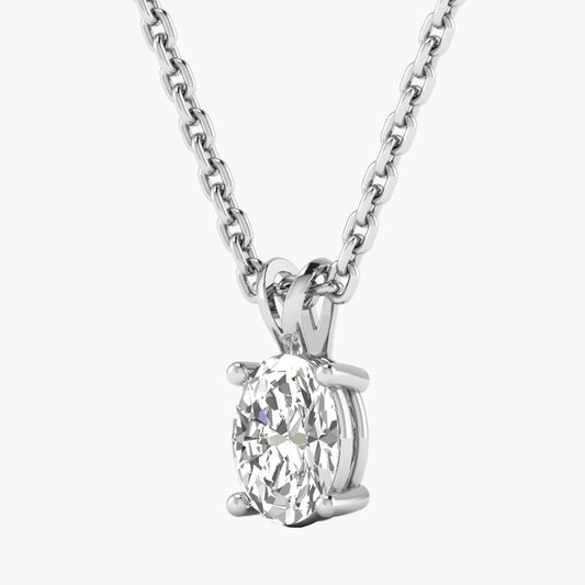 Oval Brilliance Diamond Pendant With Chain