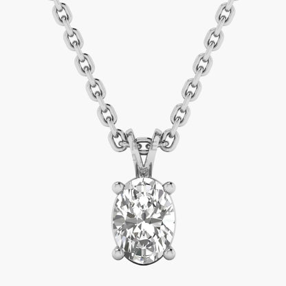 Diamond pendant on a chain against a white background