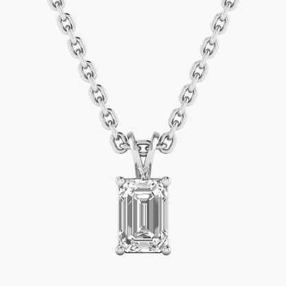 Emerald Elegance Diamond Pendant With Chain