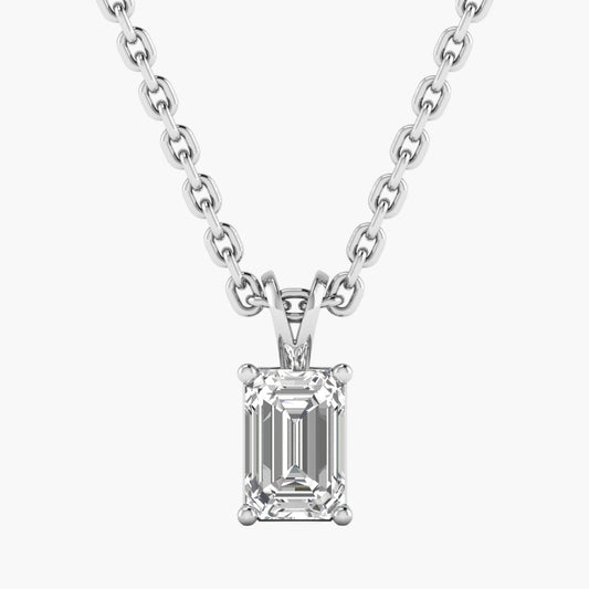 Emerald Elegance Diamond Pendant With Chain