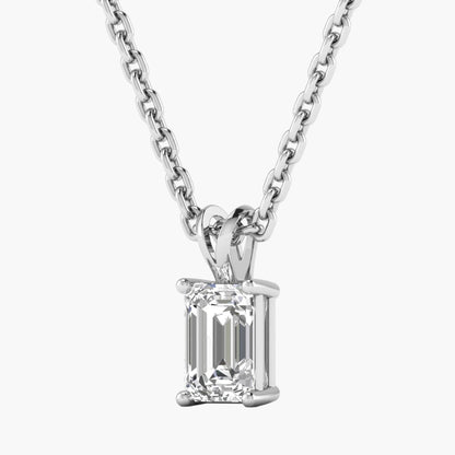 Emerald Elegance Diamond Pendant With Chain