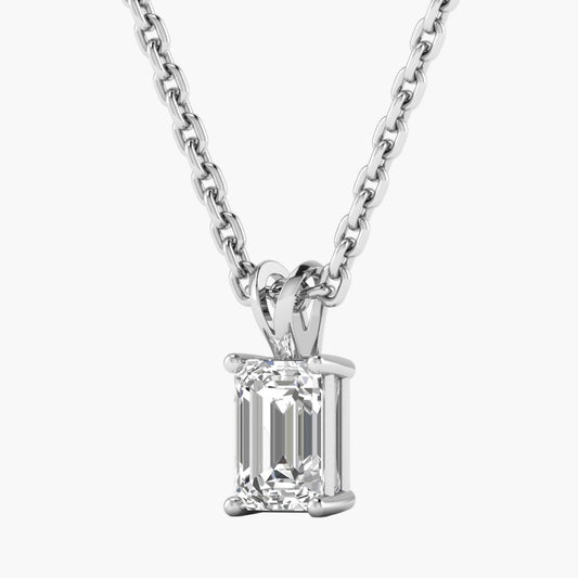 Emerald Elegance Diamond Pendant With Chain
