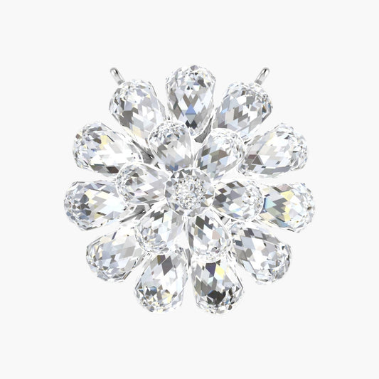 Crystal Dahlia Bloom Diamond Pendant