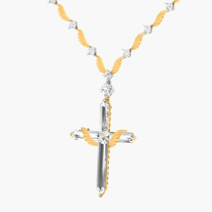 Divine Harmony Cross Diamond Pendant With Chain