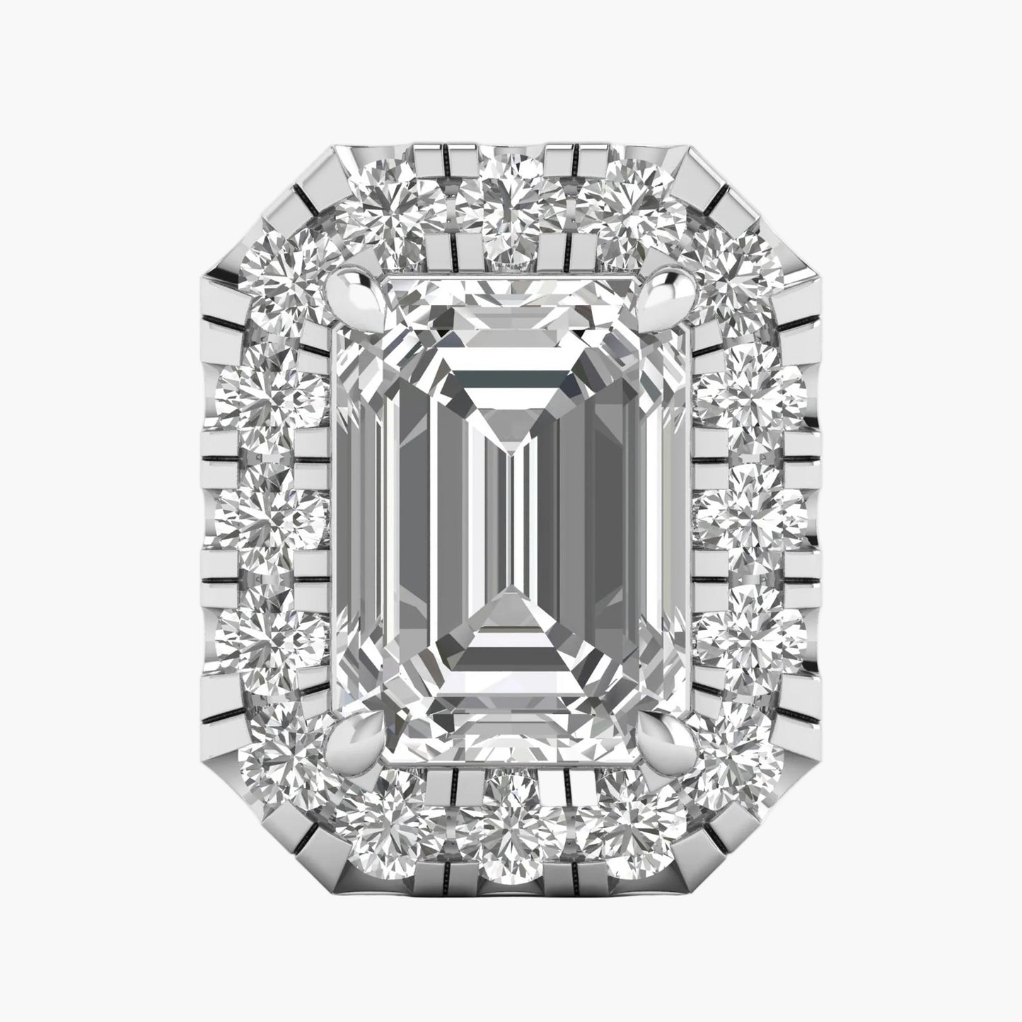 Emerald Majesty Halo Diamond Pendant