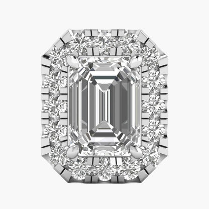Emerald Majesty Halo Diamond Pendant