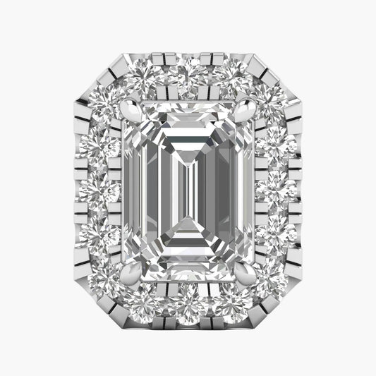 Emerald Majesty Halo Diamond Pendant