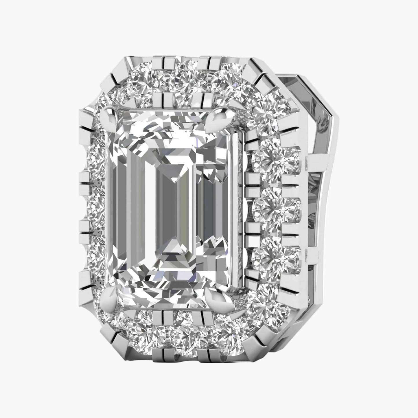 Emerald Majesty Halo Diamond Pendant