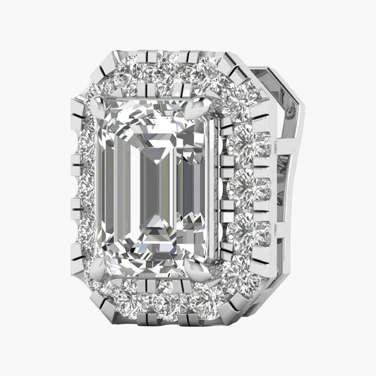 Emerald Majesty Halo Diamond Pendant