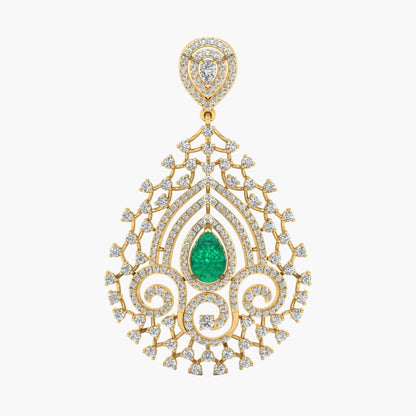 Emerald Filigree Grandeur Diamond Pendant