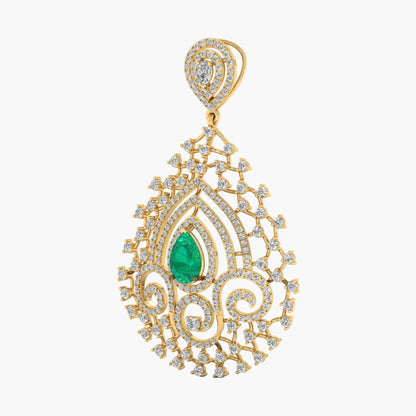 Emerald Filigree Grandeur Diamond Pendant