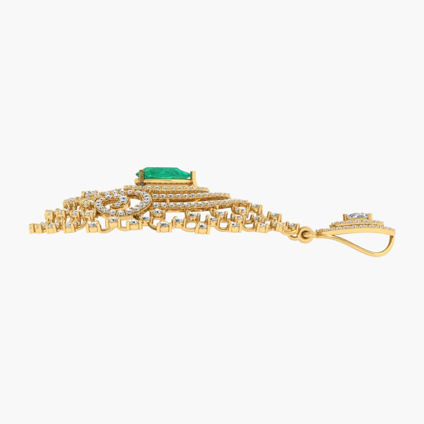 Emerald Filigree Grandeur Diamond Pendant